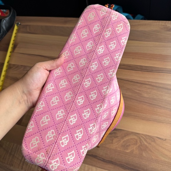 DOONEY & BOURKE Vintage Pink Monogram Purse, Shoulder Bag - Picture 8 of 9